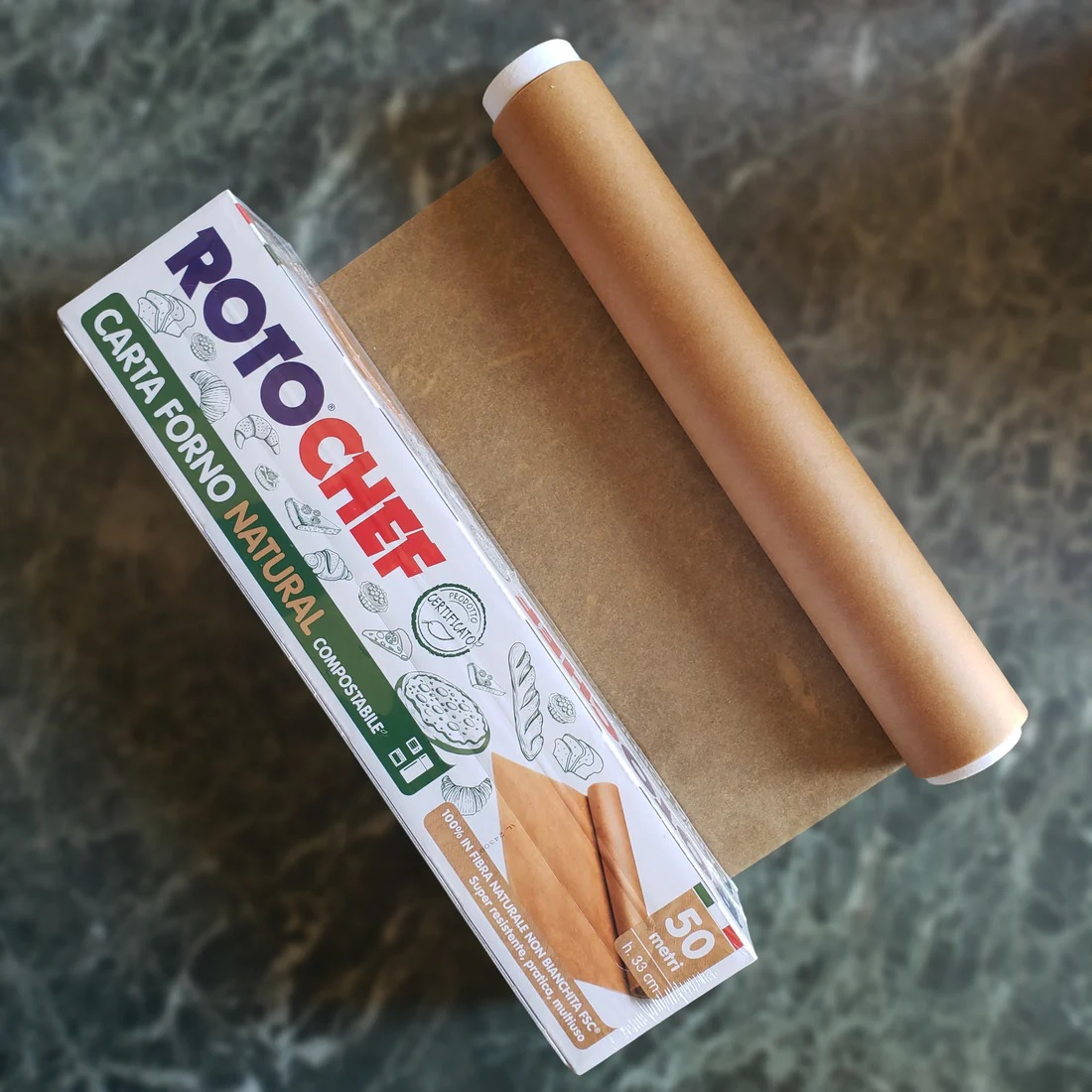 Carta da forno in cellulosa vergine non sbiancata 50mt