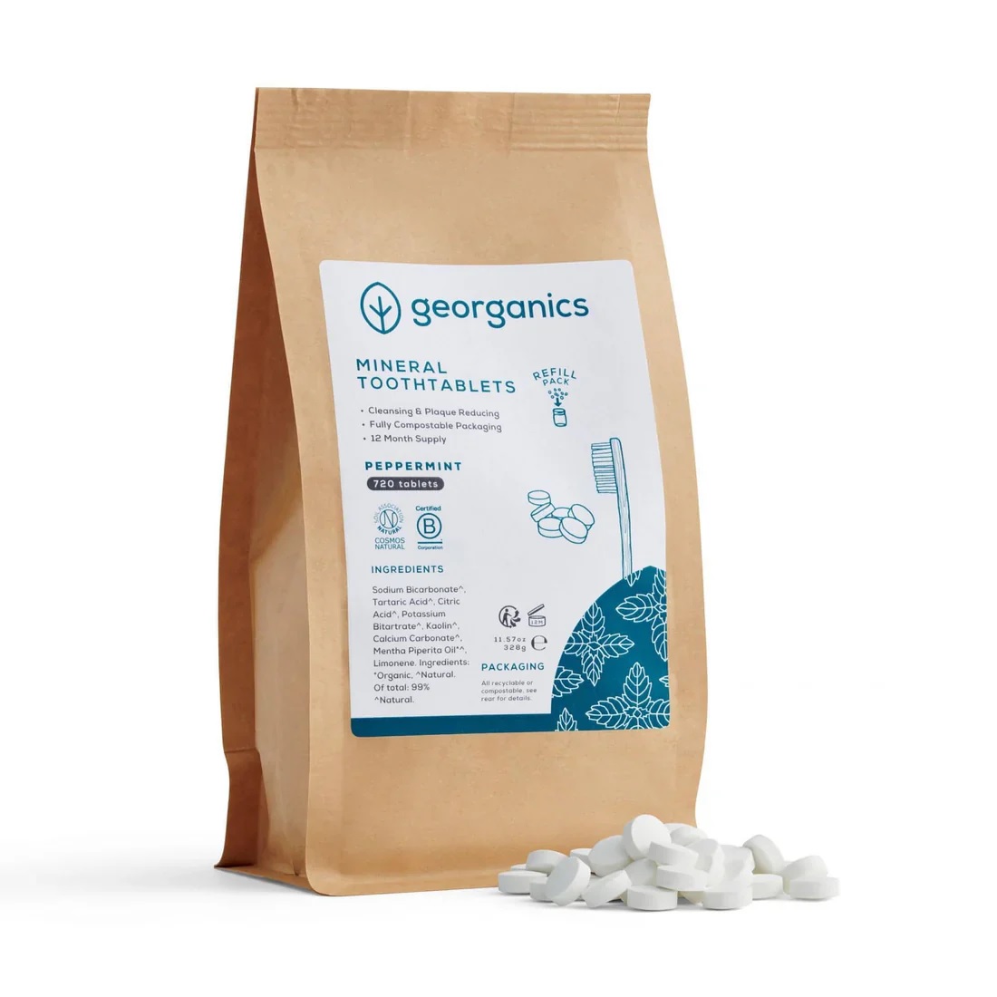 ricarica da 720 pastiglie dentifricio ecologico e plastic-free
