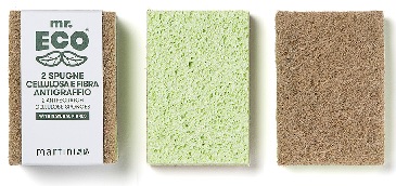 Due spugne in cellulosa con fibre antigraffio